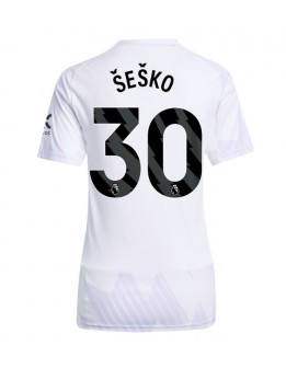 Ženski Nogometna dresi replika Manchester United Benjamin Sesko #30 Gostujoči 2025-26 Kratek rokav Ženski Nogometna dresi replika Manchester United Benjamin Sesko #30 Gostujoči 2025-26 Kratek rokav